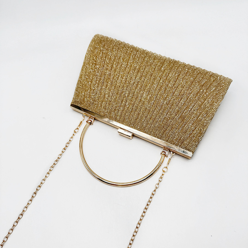 Večernja clutch torbica s plisiranim dizajnom, podstava od poliestera, horizontalni četvrtasti oblik, brava za zaključavanje, unutarnja ID pretinac — Yili