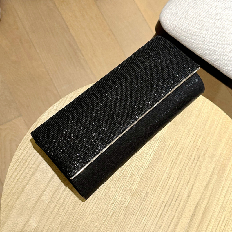 Večernja clutch torbica s šljokicama, kvadratnog oblika, poliester, zatvaranje kapicom, gradski jednostavan stil
