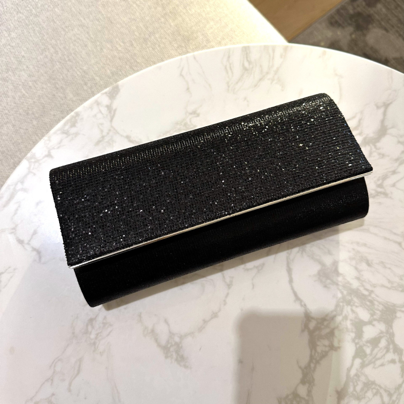 Večernja clutch torbica s šljokicama, kvadratnog oblika, poliester, zatvaranje kapicom, gradski jednostavan stil
