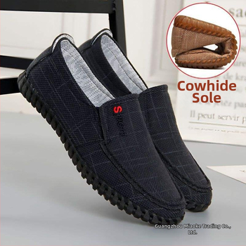 Pantofi slip-on casual pentru bărbați din pânză, cu partea superioară din cânepă, talpă TPR, respirabili, vârf ascuțit