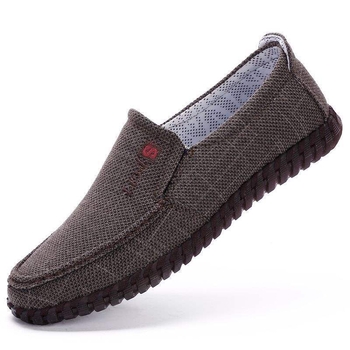 Pantofi slip-on casual pentru bărbați din pânză, cu partea superioară din cânepă, talpă TPR, respirabili, vârf ascuțit