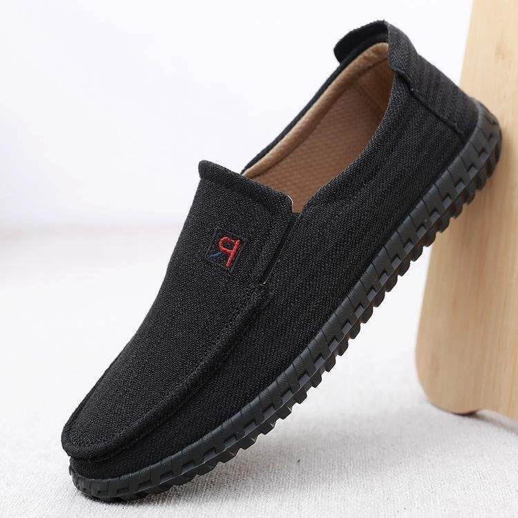 Pantofi slip-on casual pentru bărbați din pânză, cu partea superioară din cânepă, talpă TPR, respirabili, vârf ascuțit