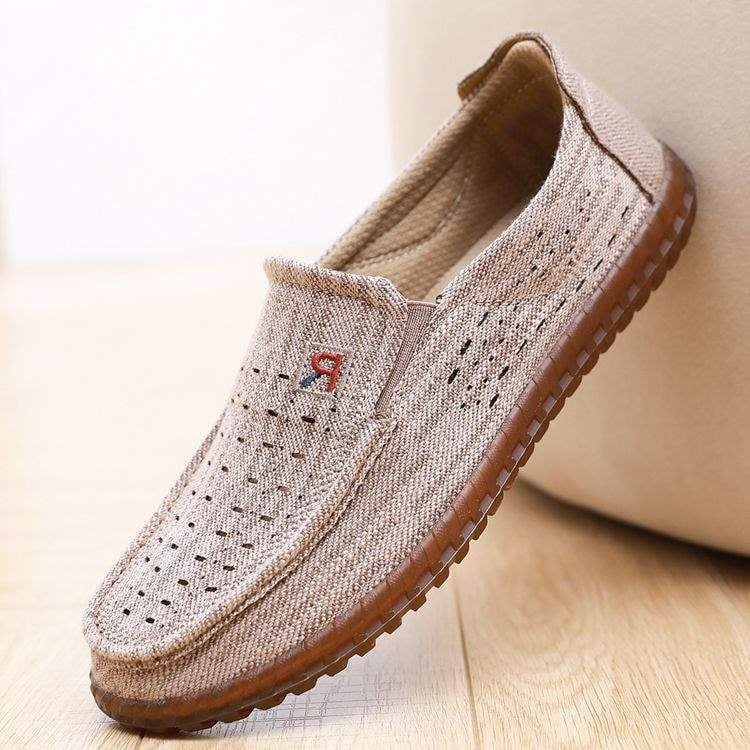Pantofi slip-on casual pentru bărbați din pânză, cu partea superioară din cânepă, talpă TPR, respirabili, vârf ascuțit