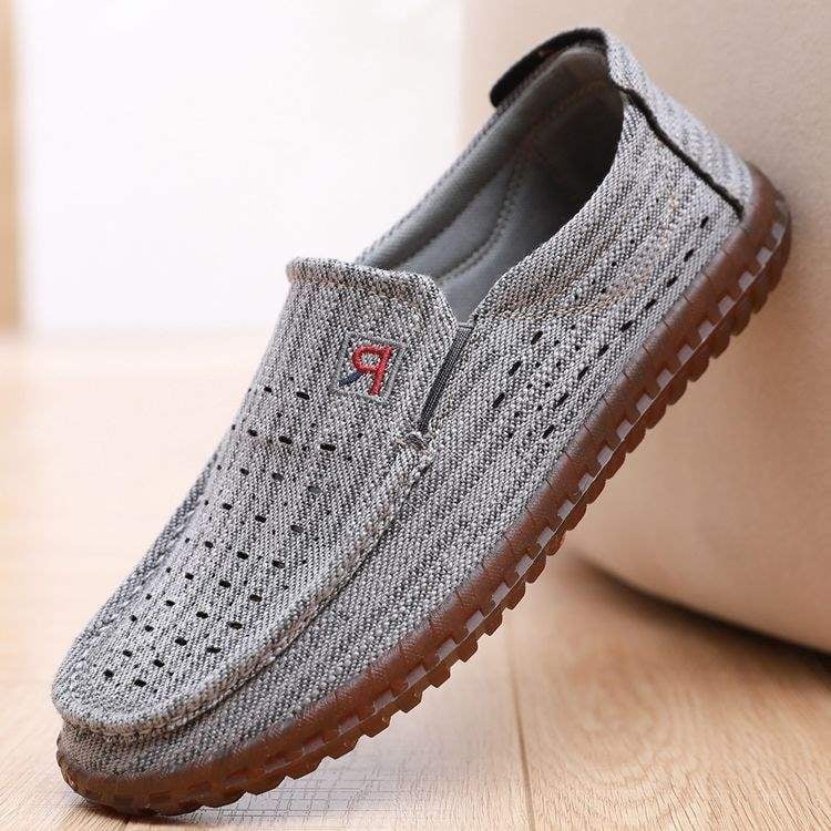 Pantofi slip-on casual pentru bărbați din pânză, cu partea superioară din cânepă, talpă TPR, respirabili, vârf ascuțit