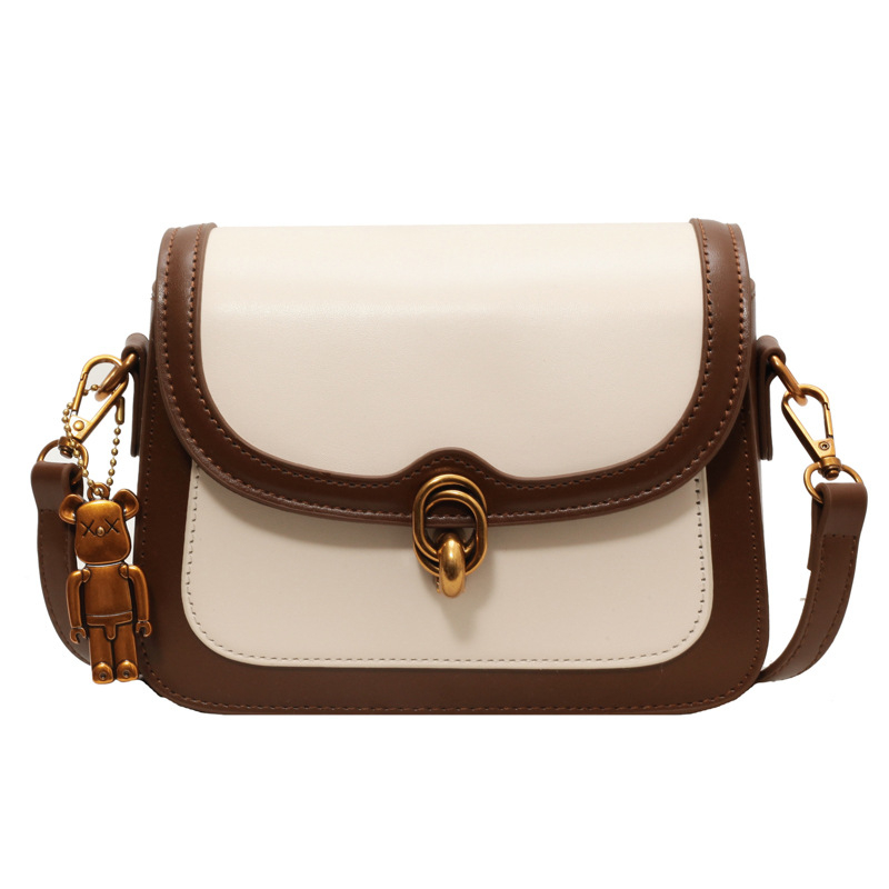 PU kožna crossbody torba, kvadratnog oblika, s poklopcem, unutarnji džep sa zatvaračem