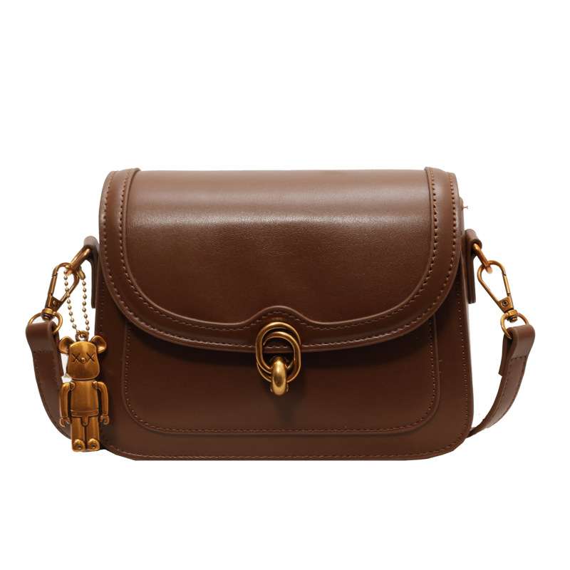 PU kožna crossbody torba, kvadratnog oblika, s poklopcem, unutarnji džep sa zatvaračem