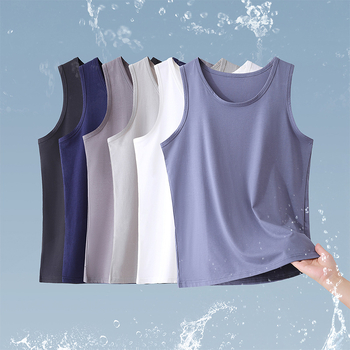 Lyocell безръкав потник за лято, лек плат, кръгло деколте, спортен стил, 30–50% Lyocell