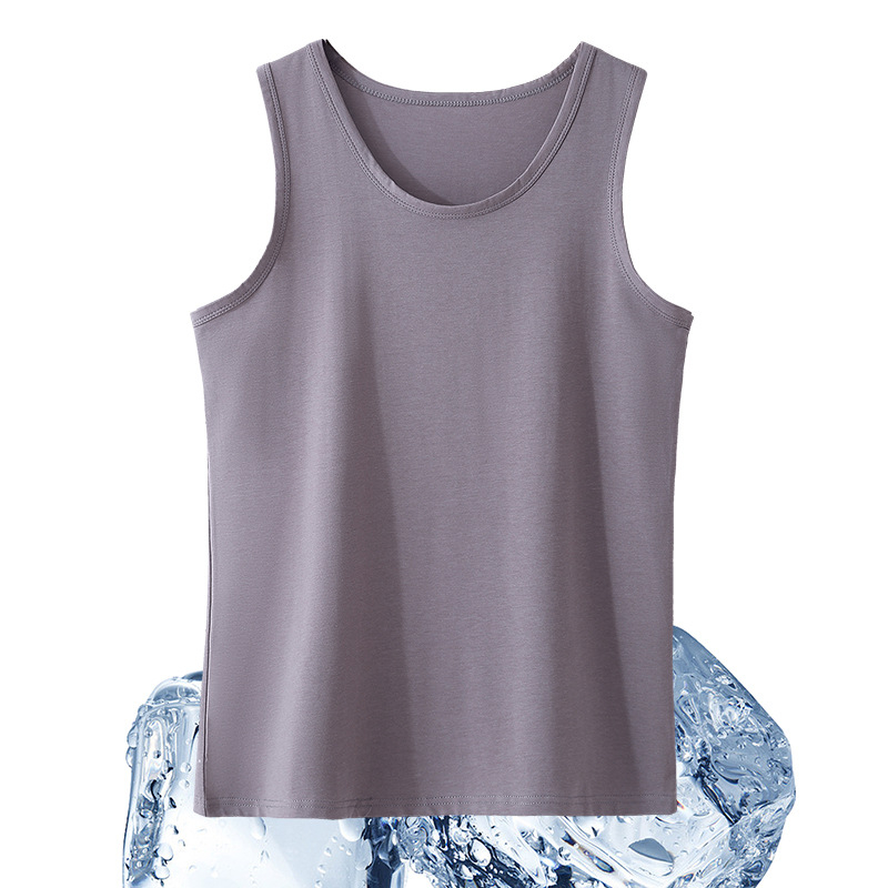 Lyocell безръкав потник за лято, лек плат, кръгло деколте, спортен стил, 30–50% Lyocell
