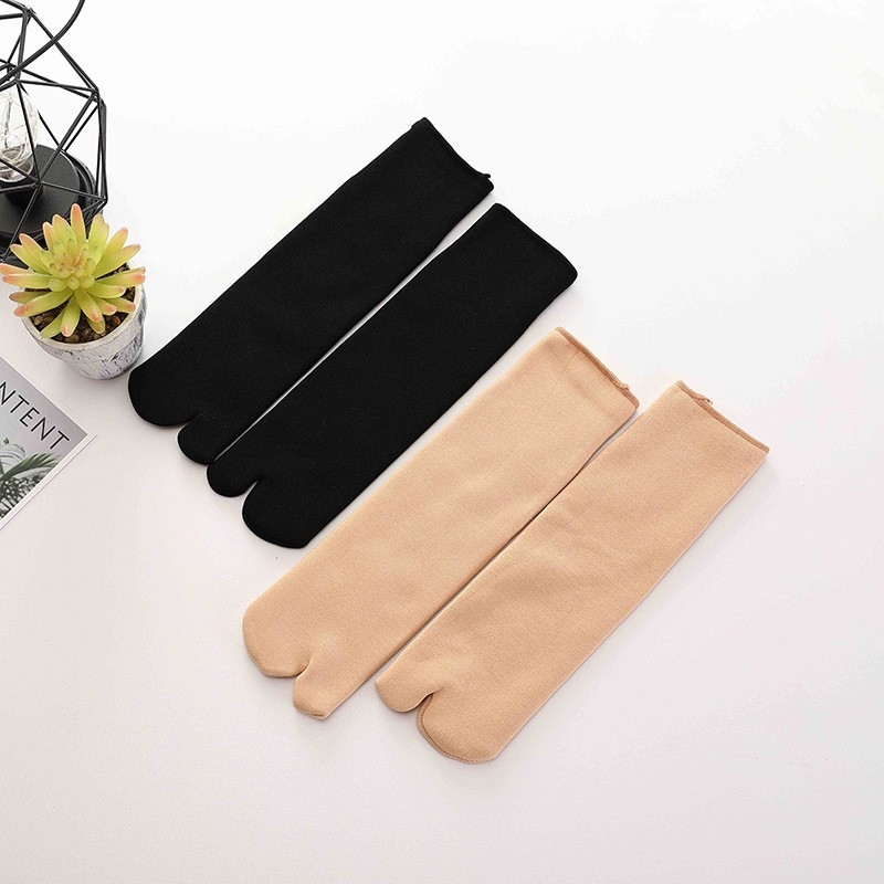 Unisex čarape za zimu s podijeljenim prstima, fleece unutra, debele i tople, srednje duljine, od poliestera