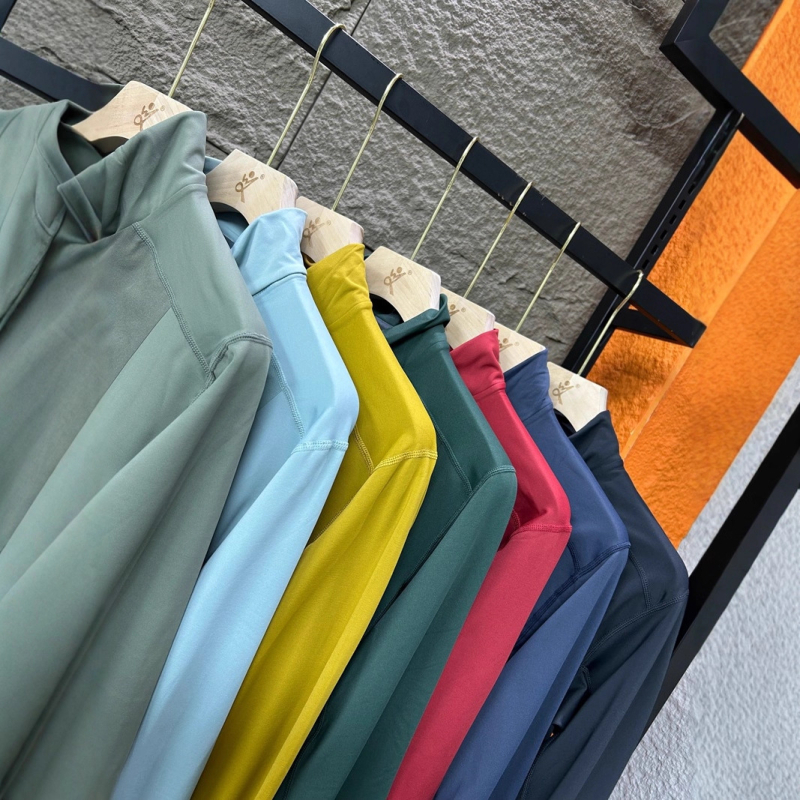 Muški outdoor majica s polu-zipom, dugim rukavom, bazni sloj s fleecem