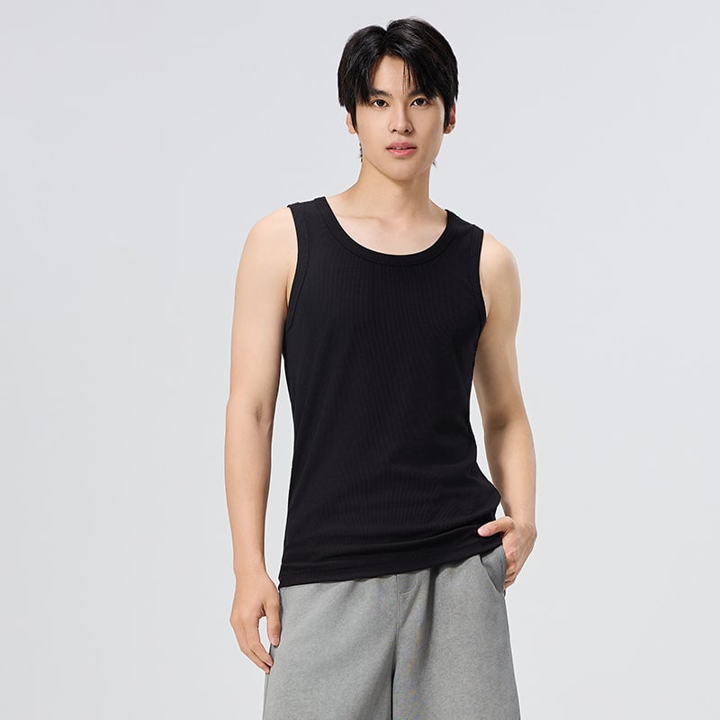 Безръкав потник с рибена плетка — Modal-вискоза смес (90–95%), дебел плат 251–300 г/м², кръгло деколте (Пролет 2025)