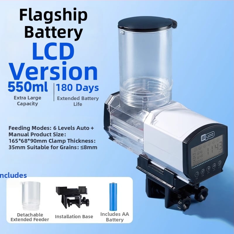 yee automata haltáp etető időzítővel, műanyag burkolat, nagy kapacitású akváriumhoz koi és aranyhalak számára