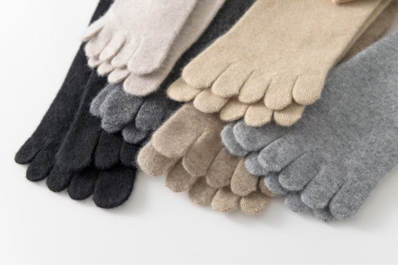 Kašmirske čarape s pet prstiju, unisex, srednje duljine, bez šavova, zimske