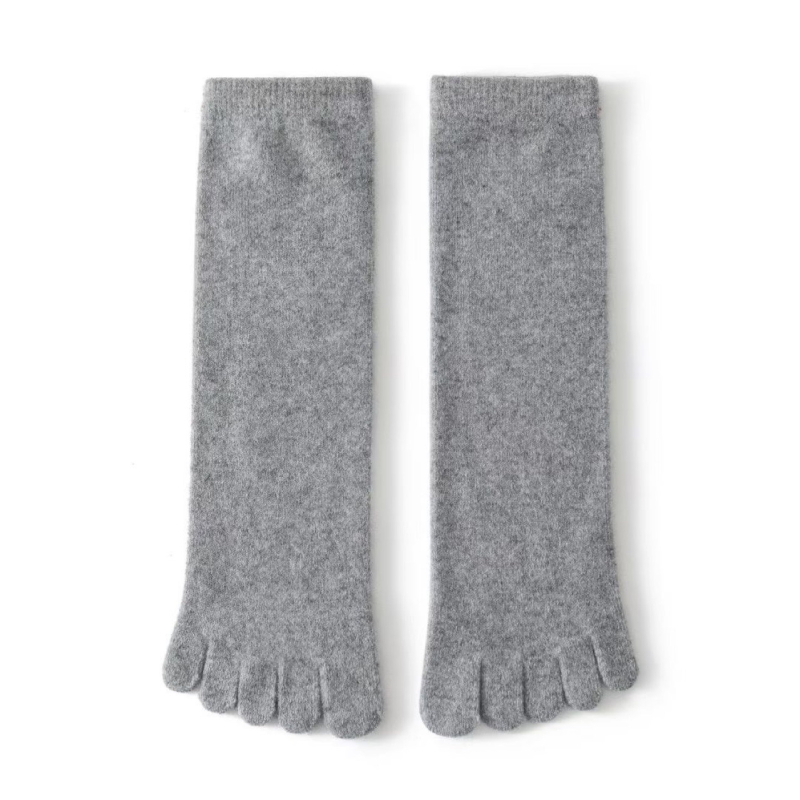Kašmirske čarape s pet prstiju, unisex, srednje duljine, bez šavova, zimske