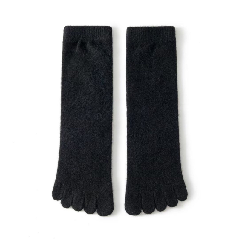 Kašmirske čarape s pet prstiju, unisex, srednje duljine, bez šavova, zimske