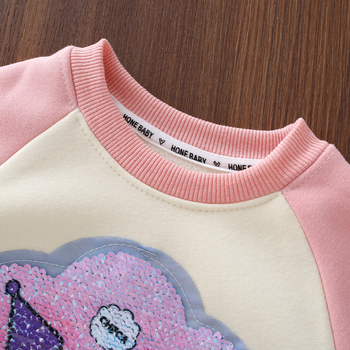 Παιδικός πουλόβερ-φούτερ με παγιέτες που αλλάζουν χρώμα – Καρτούν σχέδιο, μακριά μανίκια, βαμβακό μείγμα, κορεατικό στυλ, για παιδιά 3–8 ετών