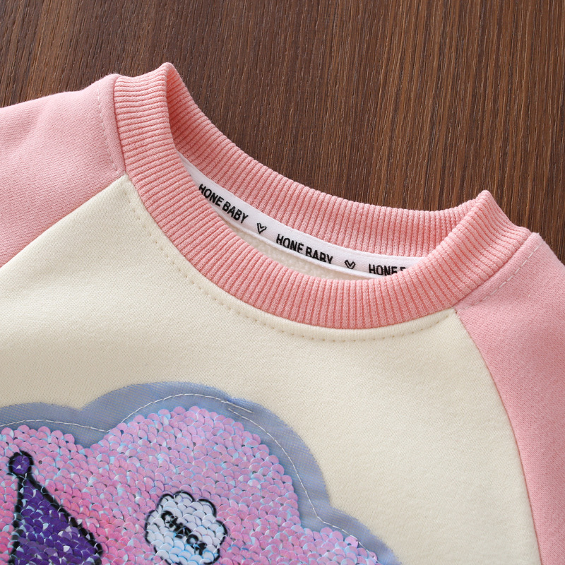 Παιδικός πουλόβερ-φούτερ με παγιέτες που αλλάζουν χρώμα – Καρτούν σχέδιο, μακριά μανίκια, βαμβακό μείγμα, κορεατικό στυλ, για παιδιά 3–8 ετών