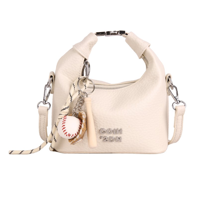 Geantă mică din PU pentru umăr – formă de găleată, căptușeală poliester, închidere cu fermoar