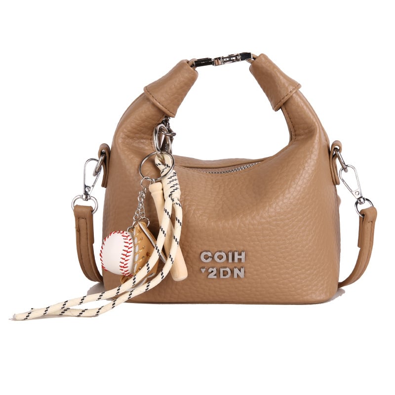 Geantă mică din PU pentru umăr – formă de găleată, căptușeală poliester, închidere cu fermoar