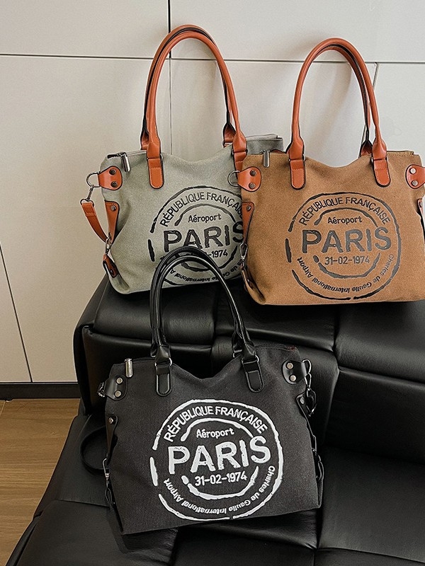 Canvas Tote torba s velikim kapacitetom, zatvaračem i jednom naramenicom