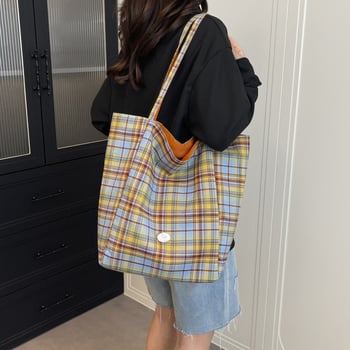 Geantă de umăr Tote din nailon, deschidere deschisă, formă orizontală pătrată, buzunar interior pentru telefon, curele duble