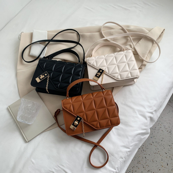 PU crossbody torba u uličnom stilu, mala kvadratna torba, horizontalni oblik, zatvaranje klapom
