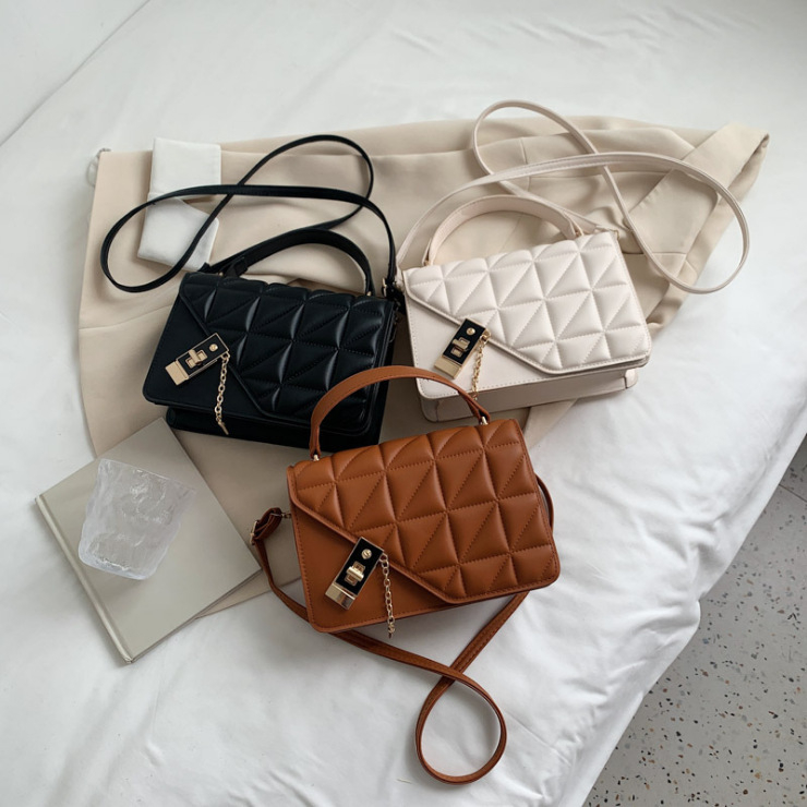 PU crossbody torba u uličnom stilu, mala kvadratna torba, horizontalni oblik, zatvaranje klapom