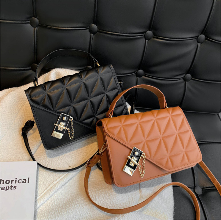 PU crossbody torba u uličnom stilu, mala kvadratna torba, horizontalni oblik, zatvaranje klapom