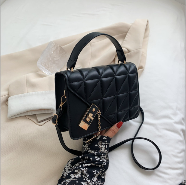 PU crossbody torba u uličnom stilu, mala kvadratna torba, horizontalni oblik, zatvaranje klapom