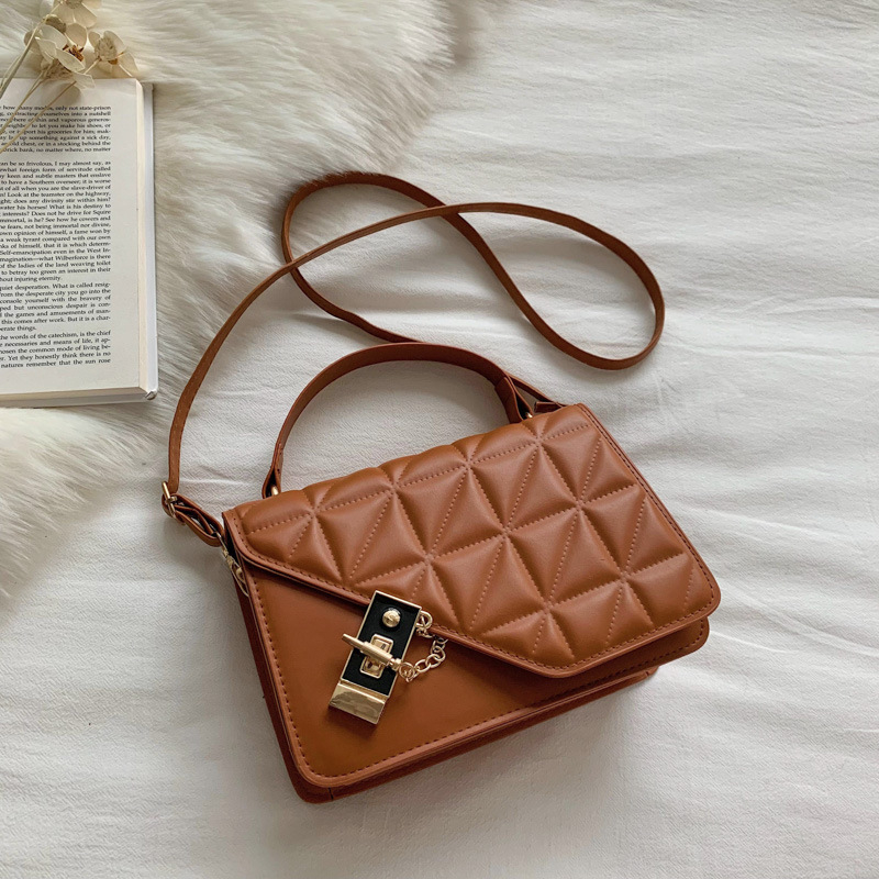 PU crossbody torba u uličnom stilu, mala kvadratna torba, horizontalni oblik, zatvaranje klapom