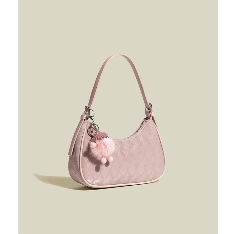 CHARHP&KEJNT Torbica za rameni crossbody u obliku polumjeseca, PU, horizontalni kvadratni silueta, zatvaranje zipom, unutarnja džep sa zipom, poliester podstava