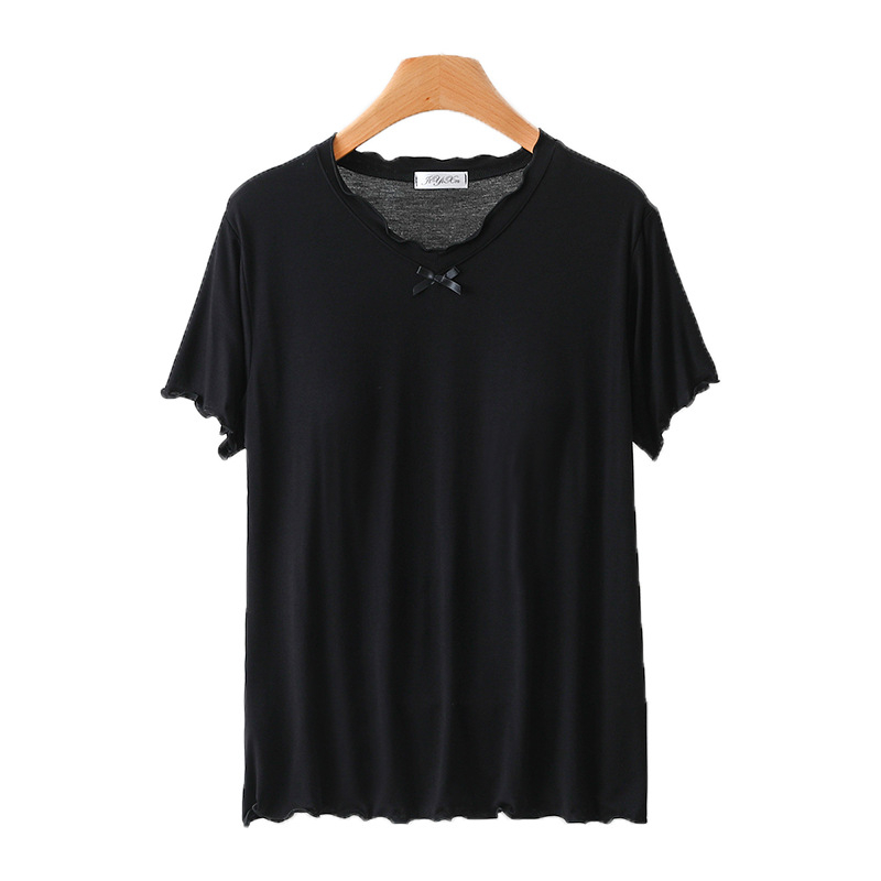 Modalni noćni top, V-izrez, kratki rukavi, opuštena silueta, prozračan i upija vlagu