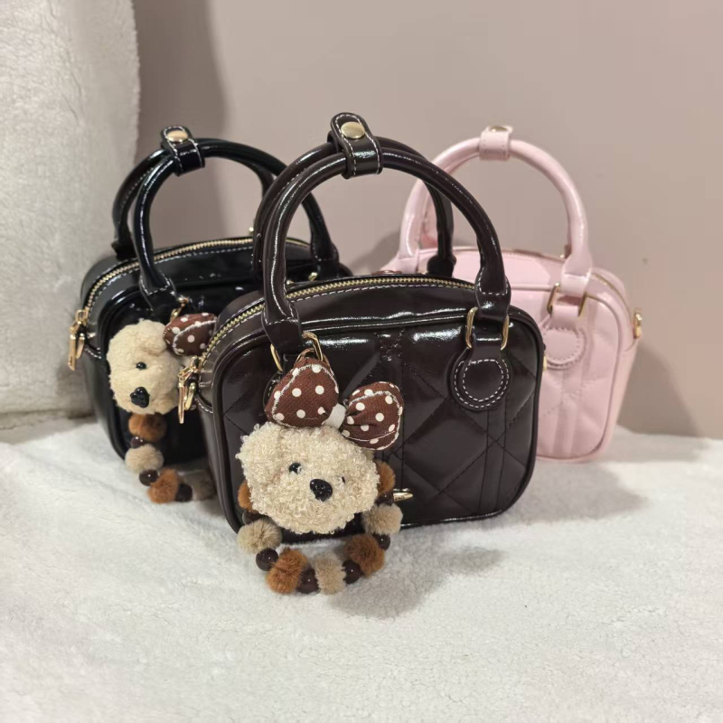 PU torbica s dijamantnim uzorkom, pravokutna crossbody torba sa zatvaračem, džep za telefon