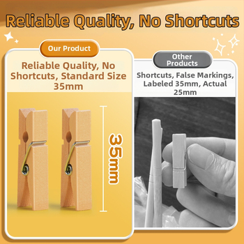 Ξύλινα κλιπ φωτογραφιών, ορθογώνια, σετ 100 τεμαχίων, με ετικέτες από σχοινί κάνναβης