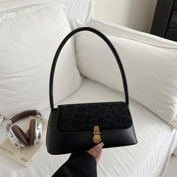 Ženska baguette underarm torba s leopard uzorkom i kontrastnim detaljima, PU materijal, poliester podloga, zatvaranje kapicom, unutarnji džepovi sa zipom i ID, jedna naramenica, jesen 2025