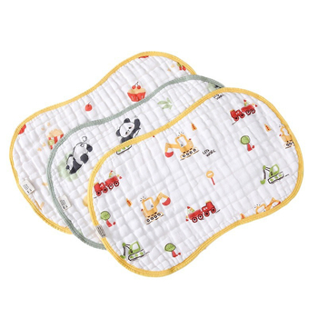 Бебешка възглавничка – чист памук, дишаща, попиваща изпотяване, карикатурен стил, подходяща за новородени до 12 месеца