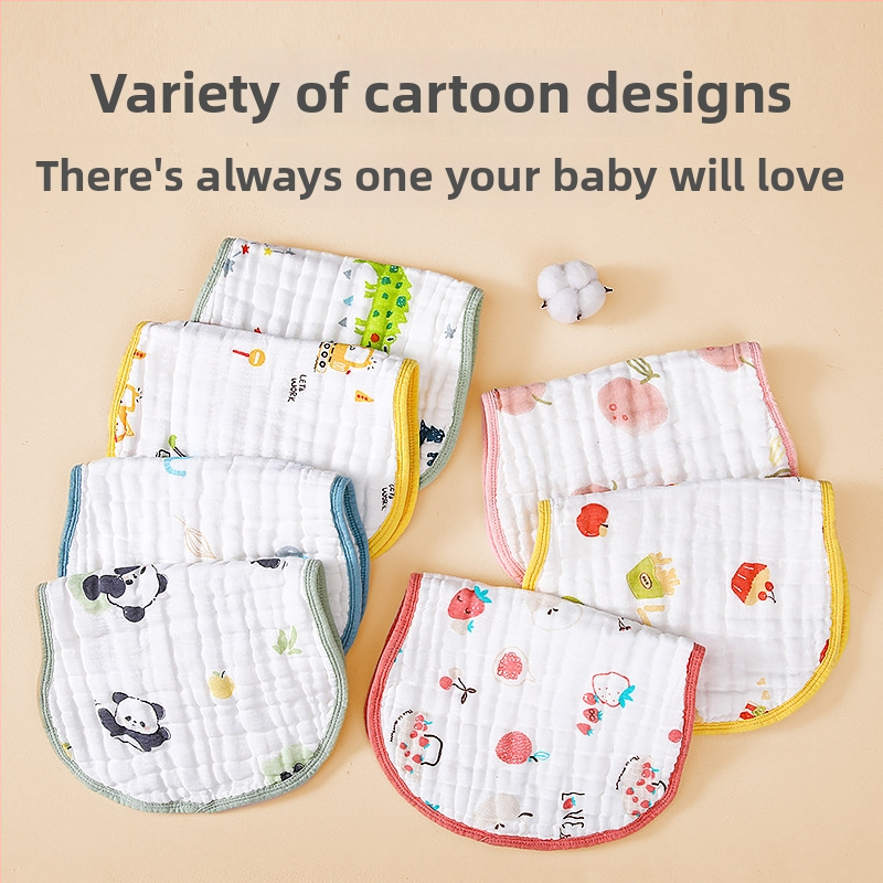 Бебешка възглавничка – чист памук, дишаща, попиваща изпотяване, карикатурен стил, подходяща за новородени до 12 месеца