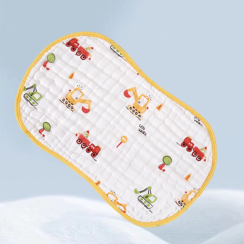 Бебешка възглавничка – чист памук, дишаща, попиваща изпотяване, карикатурен стил, подходяща за новородени до 12 месеца