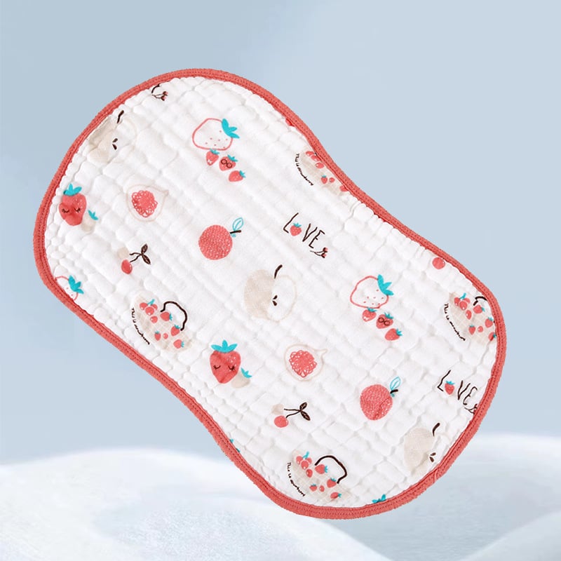 Бебешка възглавничка – чист памук, дишаща, попиваща изпотяване, карикатурен стил, подходяща за новородени до 12 месеца