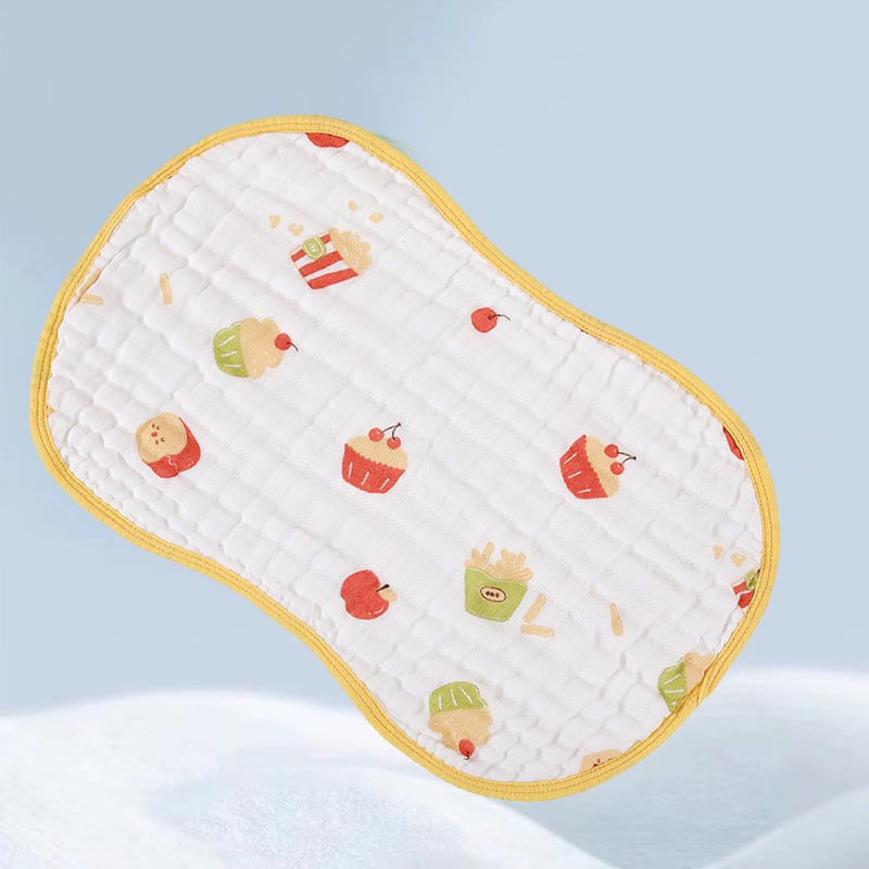 Бебешка възглавничка – чист памук, дишаща, попиваща изпотяване, карикатурен стил, подходяща за новородени до 12 месеца