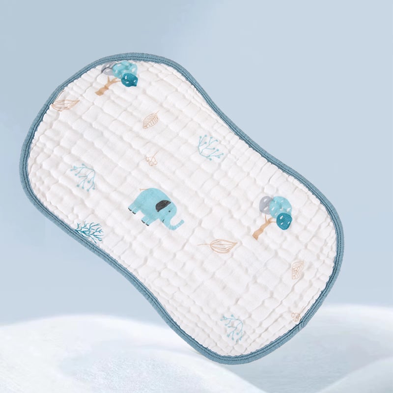 Бебешка възглавничка – чист памук, дишаща, попиваща изпотяване, карикатурен стил, подходяща за новородени до 12 месеца