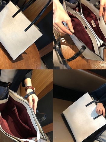 Kožna Tote torba s završnim ulje-vosk premazom, vodoravni četvrtasti oblik, magnetsko zatvaranje, unutarnje odjeljke s džepom na zip, džep za telefon i džep za identifikacijsku karticu