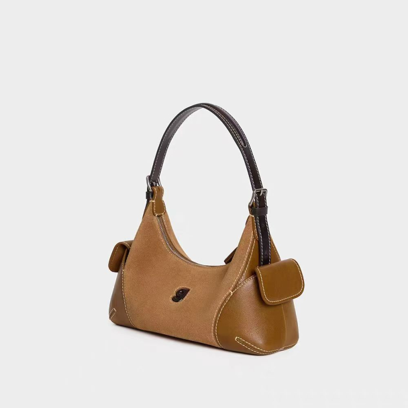 Hobo torba od umjetne kože, zatvaranje na zip, horizontalan kvadratni oblik, pretinac za dokumente, dvostruki remeni