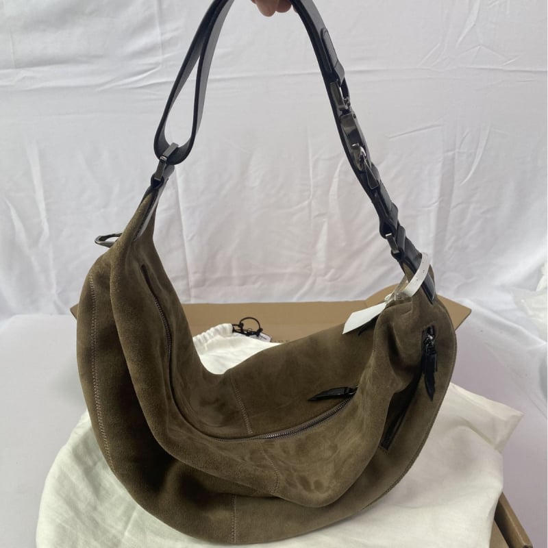 Dumpling torba, ulični stil, prava koža prvog sloja velur, zatvarač, pretinac za mobitel