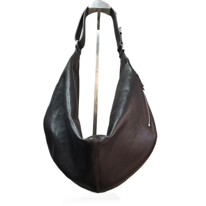 Dumpling torba, ulični stil, prava koža prvog sloja velur, zatvarač, pretinac za mobitel