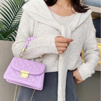 PU crossbody torbica, ulični stil, mala kvadratna torba, horizontalnog oblika