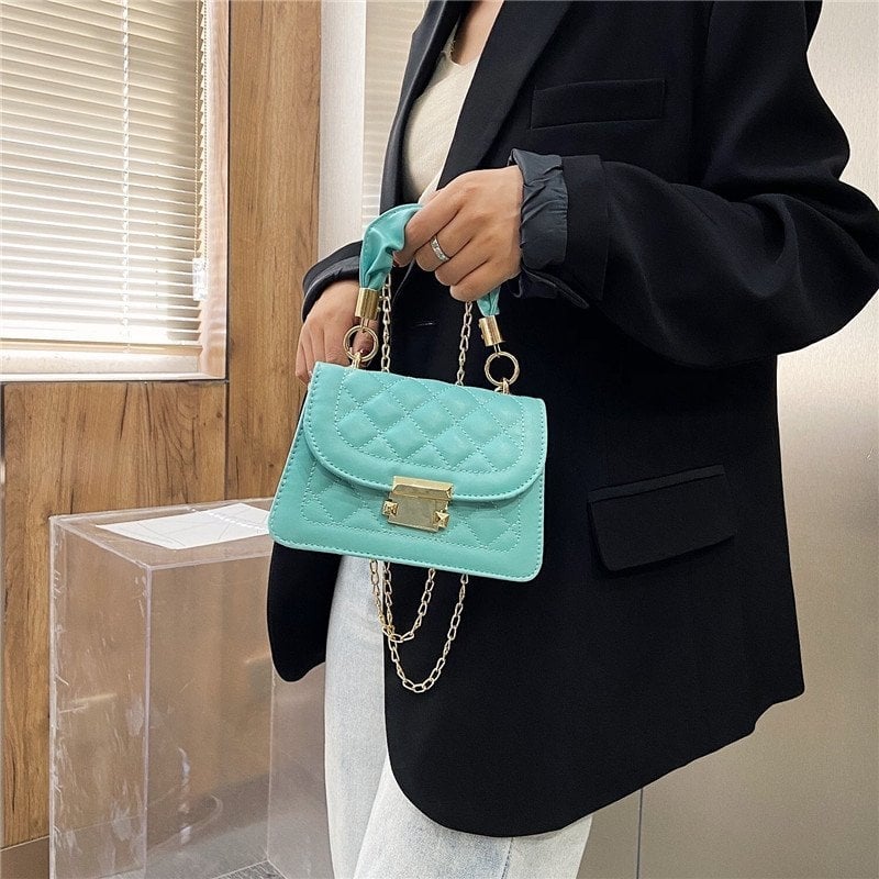 PU crossbody torbica, ulični stil, mala kvadratna torba, horizontalnog oblika