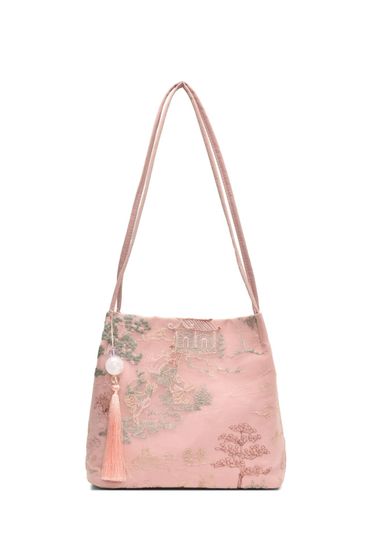 Gradska torbica od svile za rame sa magnetskim zatvaranjem, horizontalno kvadratni oblik, džep na zip i džep za mobitel te džep za identifikacijsku kartu