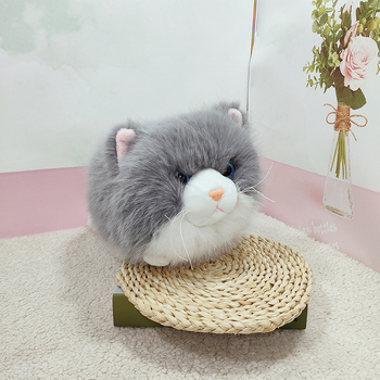 Плюшена животинска чантичка за рамо във форма на котка, пълнеж PP памук, за деца 7–14 години
