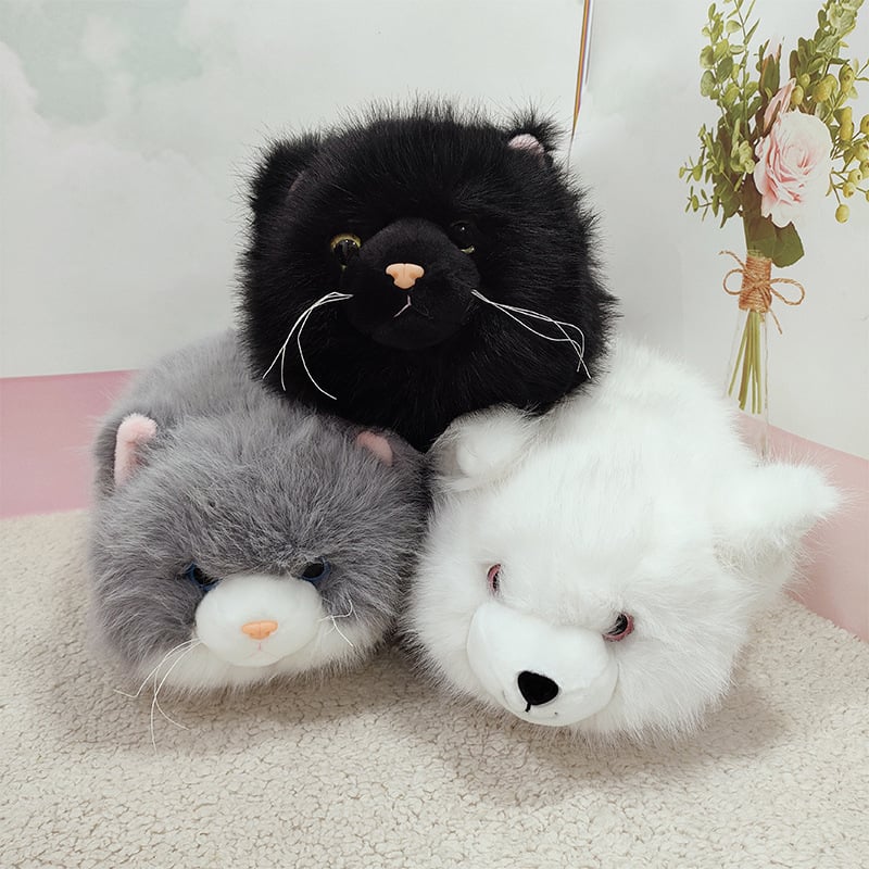 Плюшена животинска чантичка за рамо във форма на котка, пълнеж PP памук, за деца 7–14 години